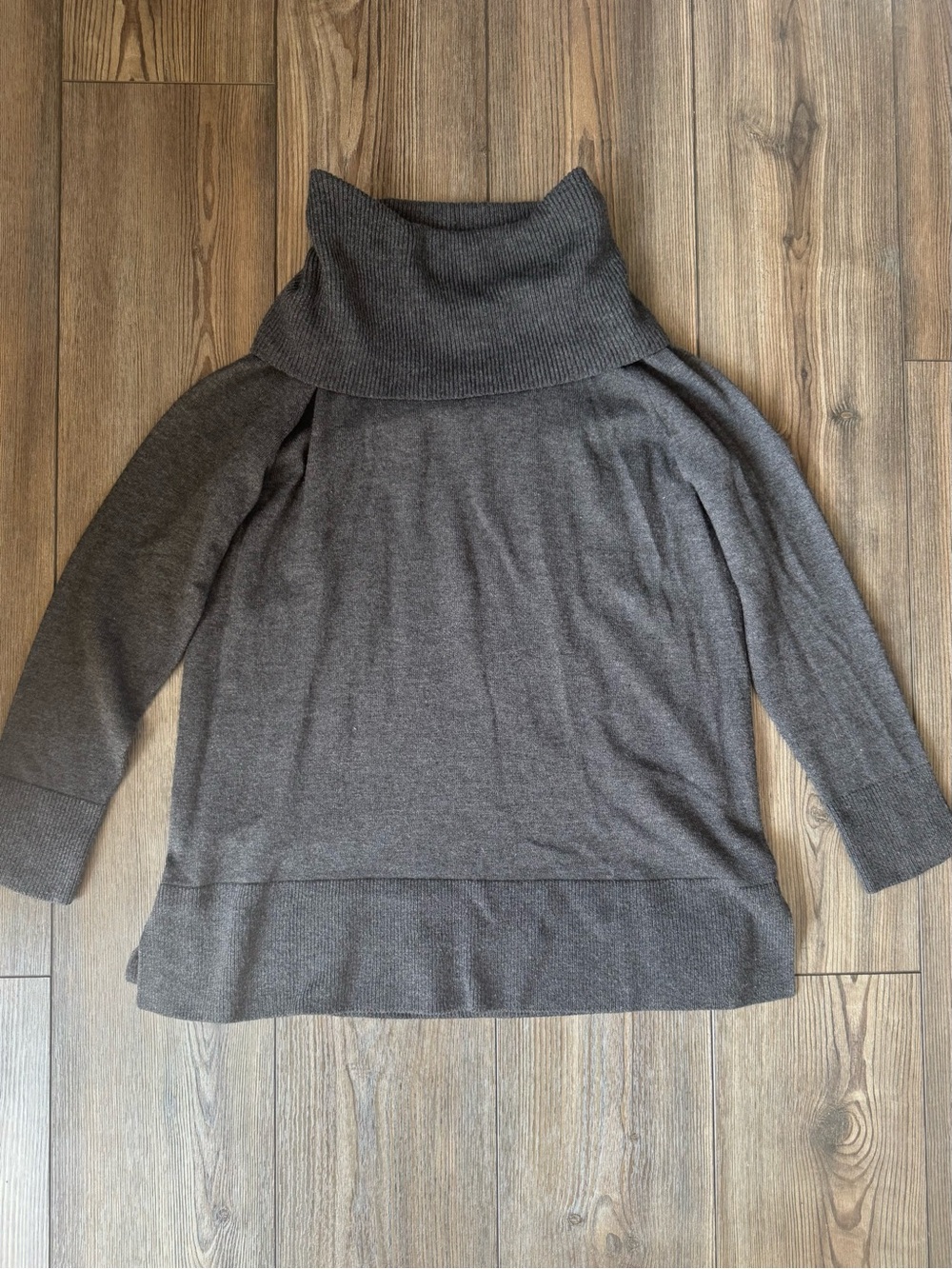 LOFT Charcoal Cowl Neck Long Sleeve Sweater